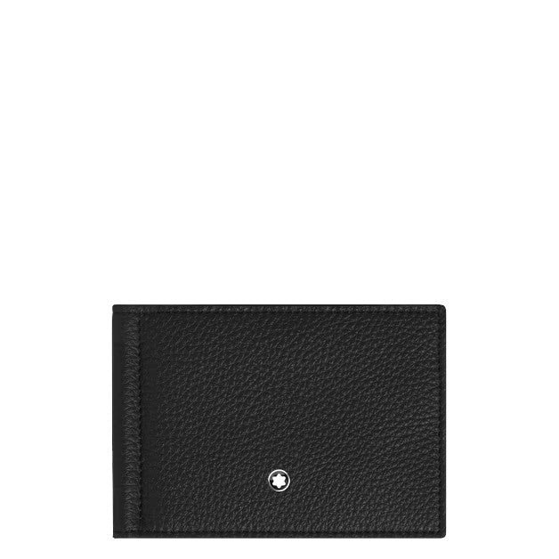 PortefeuilleMontblancPortefeuille Montblanc 6cc avec Pince à Billets en Cuir Grainé Noir