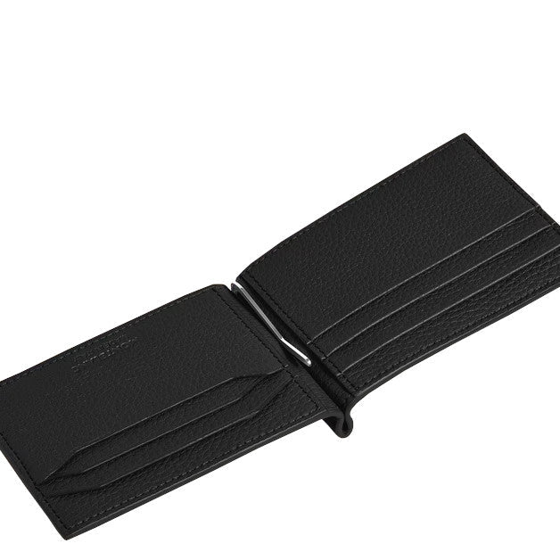 PortefeuilleMontblancPortefeuille Montblanc 6cc avec Pince à Billets en Cuir Grainé Noir