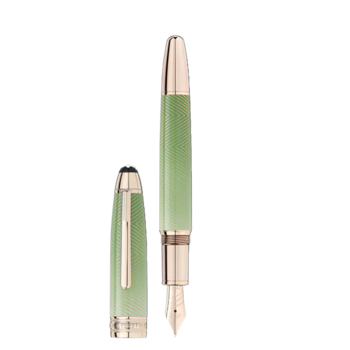 RollerballMontblancStylo plume Montblanc Incurvée Meisterstück Calligraphy Solitaire Celadon Dégradé