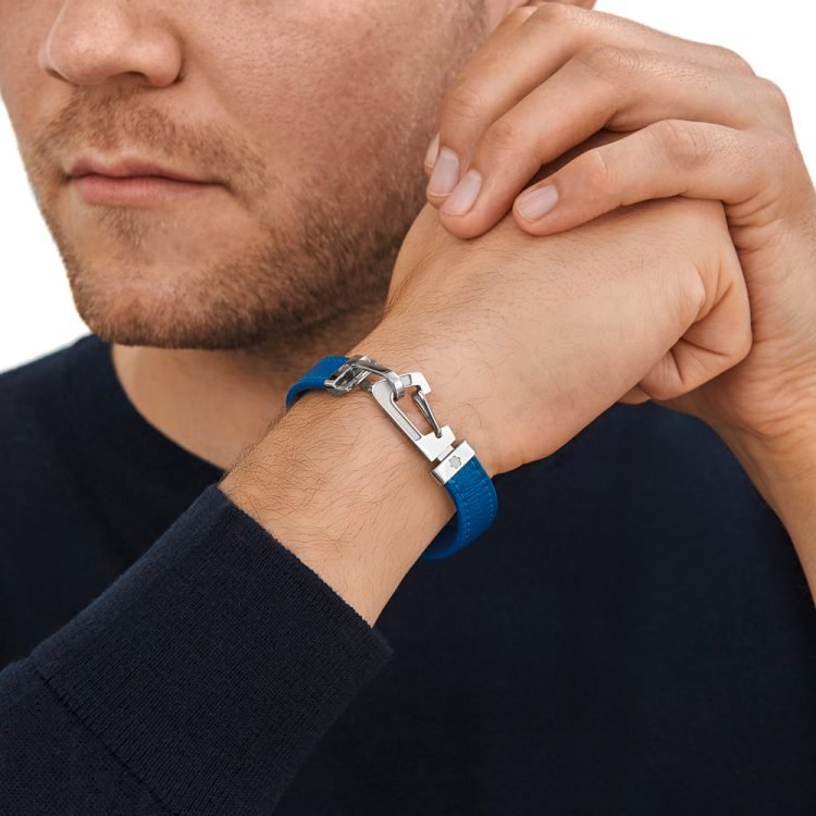 Bracelet hommeMontblancBracelet homme Montblanc Wrap Me en cuir bleuS