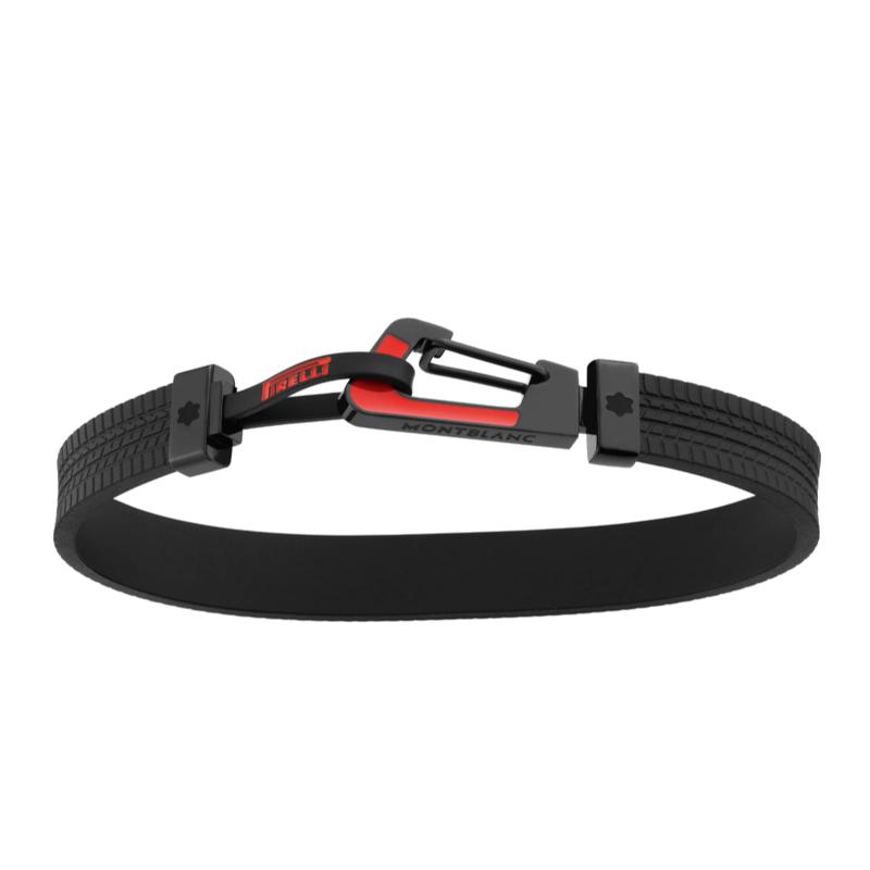 Bracelet hommeMontblancBracelet Montblanc Meisterstück Great Masters Pirelli en caoutchouc et acier laqué rouge