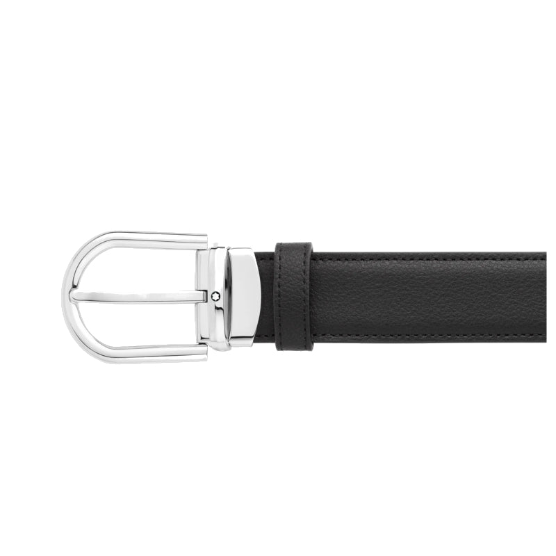Ceinture hommeMontblancMontblanc Ceinture réversible à boucle fer à cheval de 30 mm en cuir noir/marron