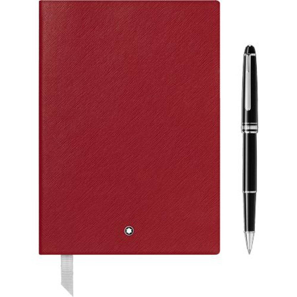 Coffret cadeauMontblancCoffret Avec Rollerball Montblanc Meisterstück Platine Classique Et Carnet #146 Rouge