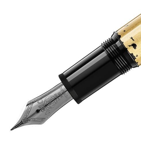 Stylo plumeMontblancStylo plume (M) Montblanc Meisterstück Solitaire Calligraphie motif feuille d'or