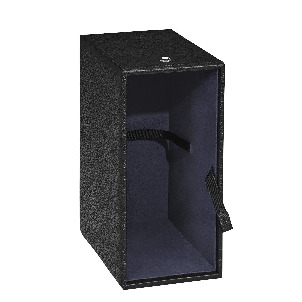 Deep frame for 5 medium-format notebooks in black grained leather 