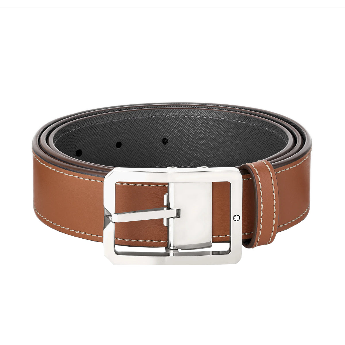 Ceinture Réversible De 35 Mm En Cuir Naturel/Gris