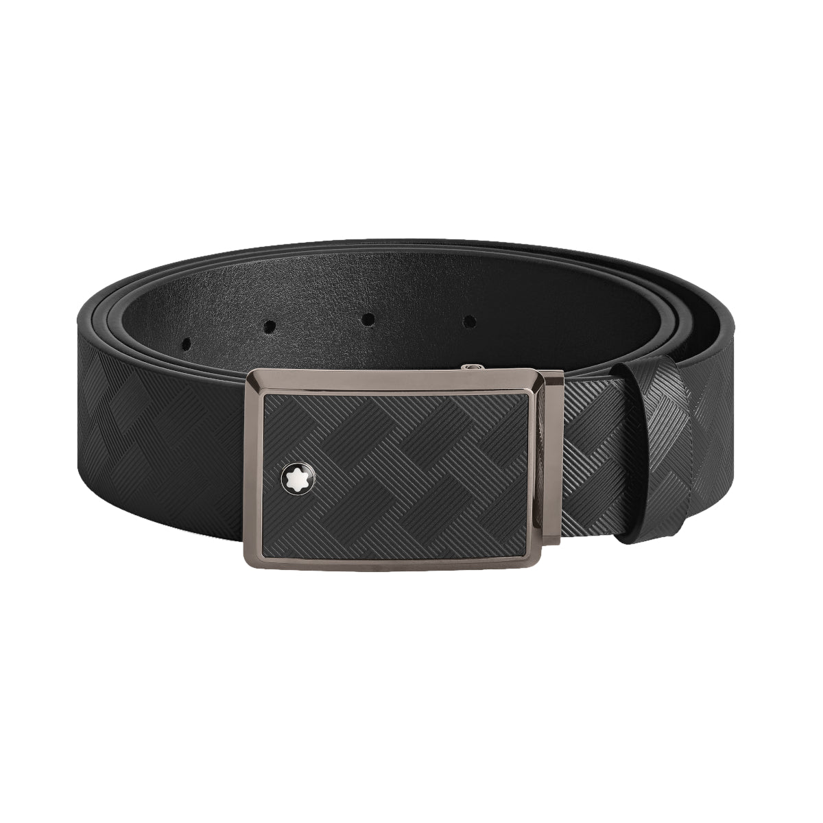 Montblanc Cintura di 35 mm in pelle nera 