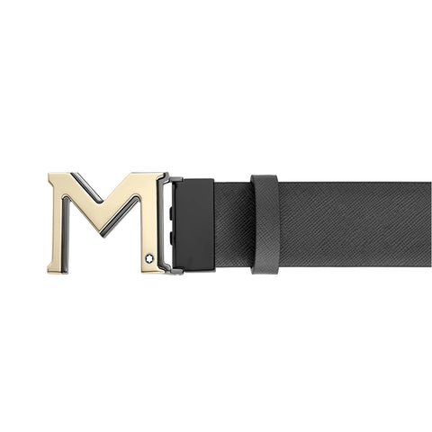Ceinture réversible à boucle M de 35mm en cuir Marron/Gris