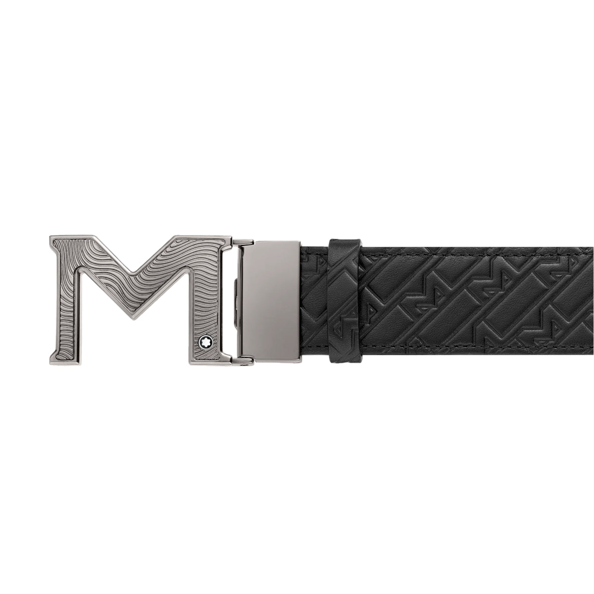 Ceinture réversible à boucle M de 35 mm en cuir noir/noir