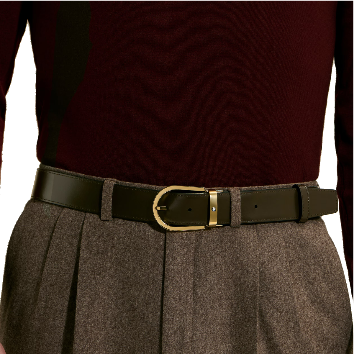 35 mm reversible leather belt with rectangular Montblanc buckle Meisterstück 
