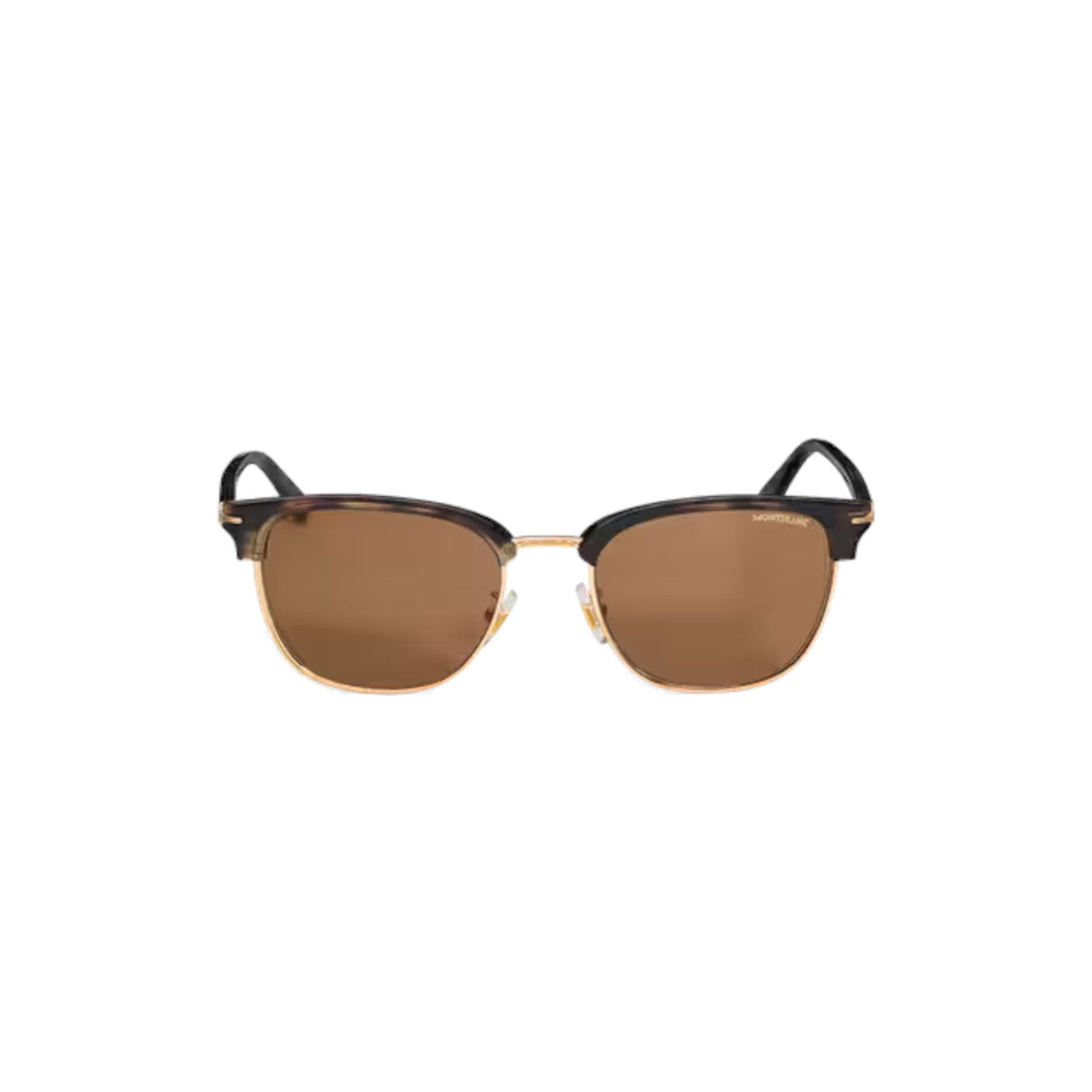 Lunettes de soleil carrées à monture métallique dorée