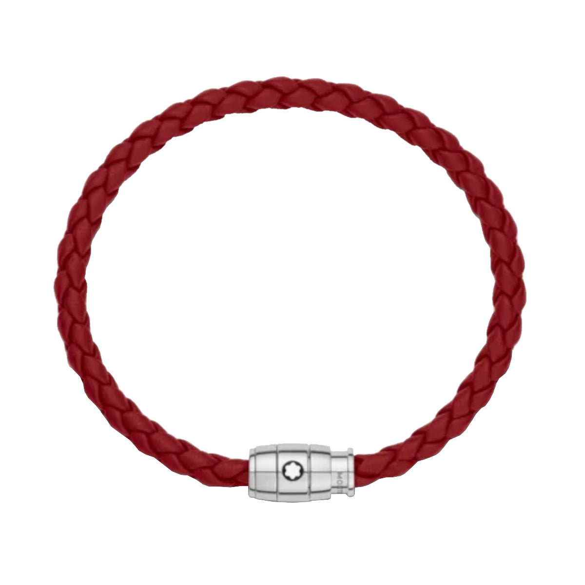 Bracelet hommeMontblancBracelet à 3 anneaux de la collection Montblanc Meisterstück en acier et en cuir rouge de FalunS