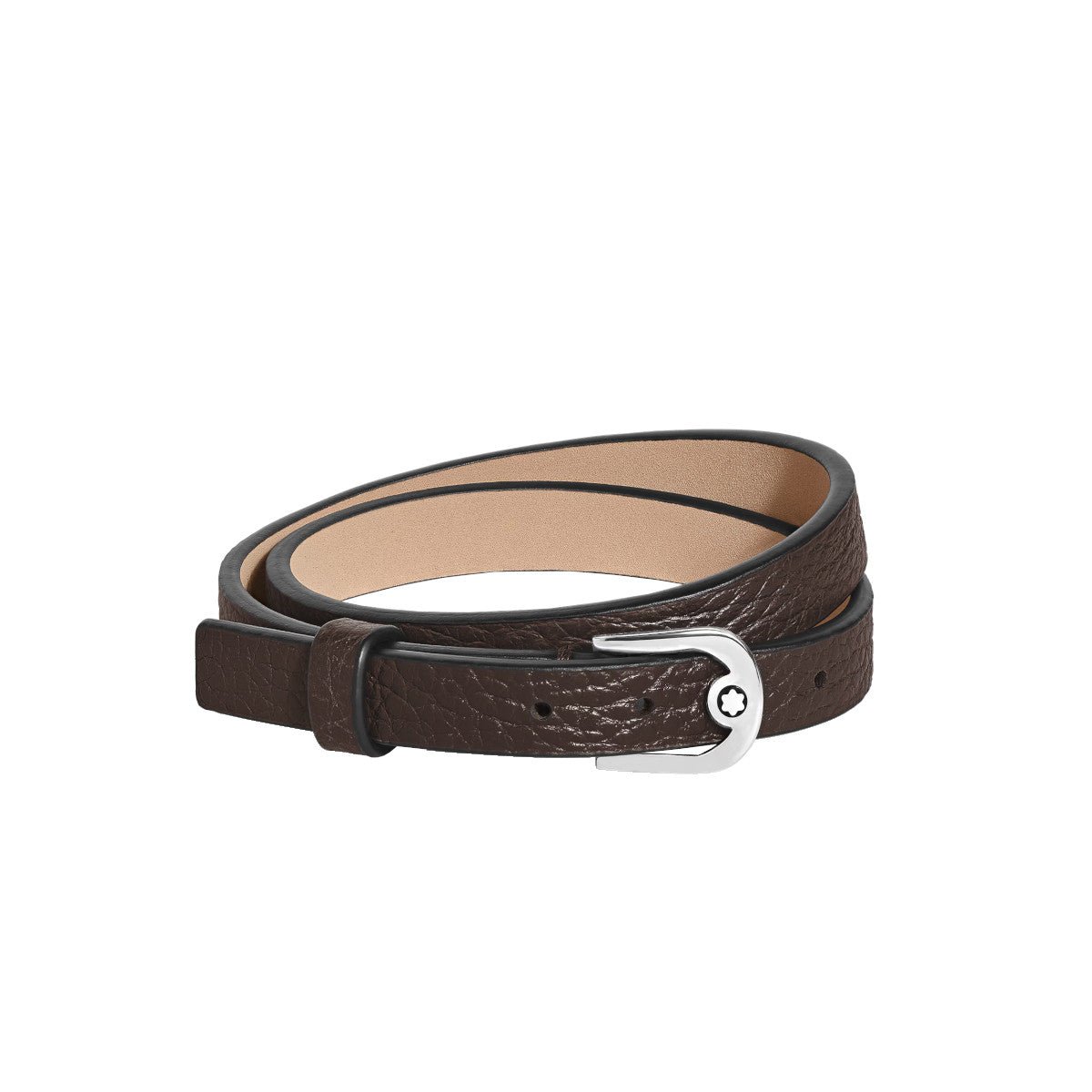 Bracelet hommeMontblancBracelet Montblanc Ajustable Horseshoe en cuir grainé Ebène