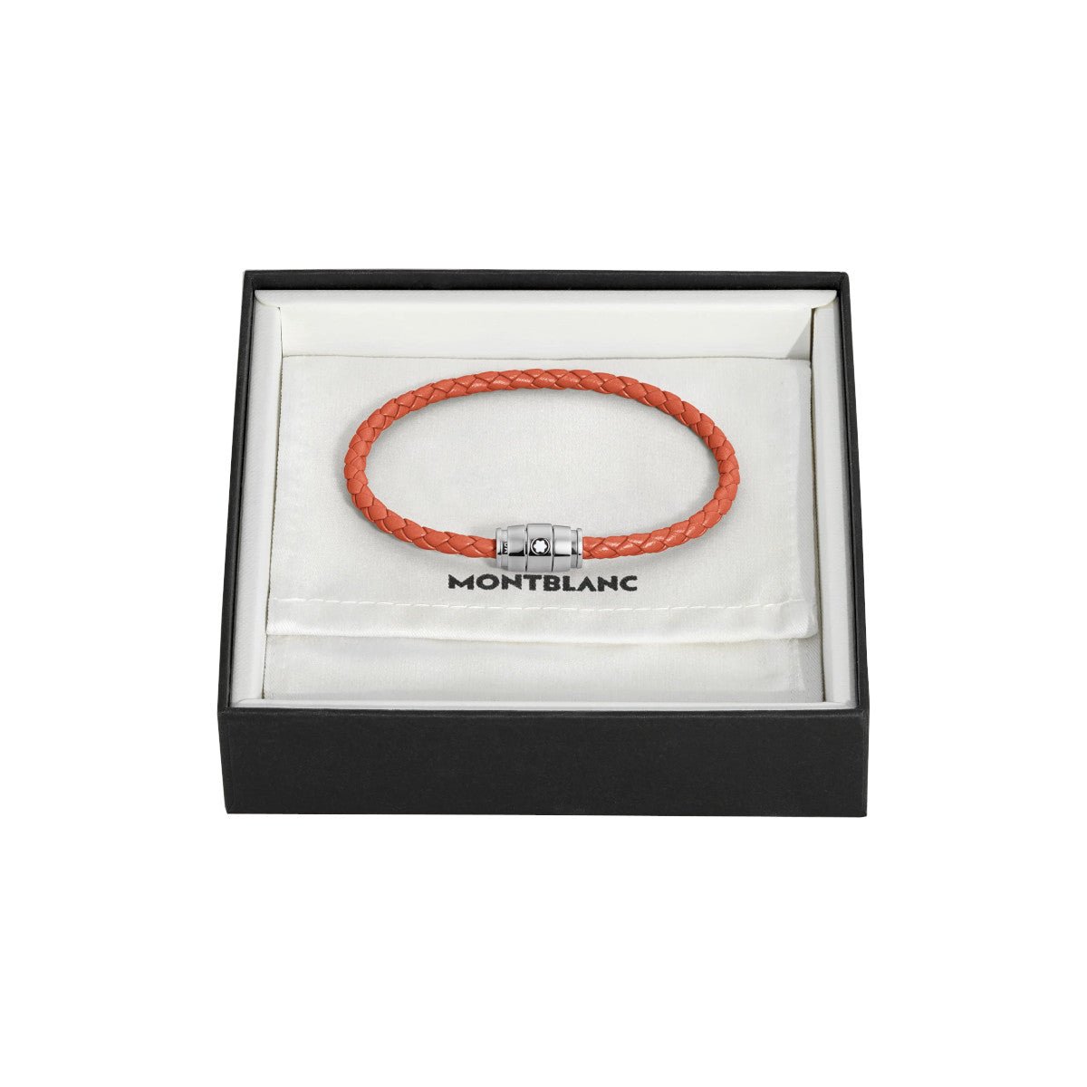 Bracelet hommeMontblancBracelet Montblanc Meisterstück en acier 3 anneaux en cuir cayenneS