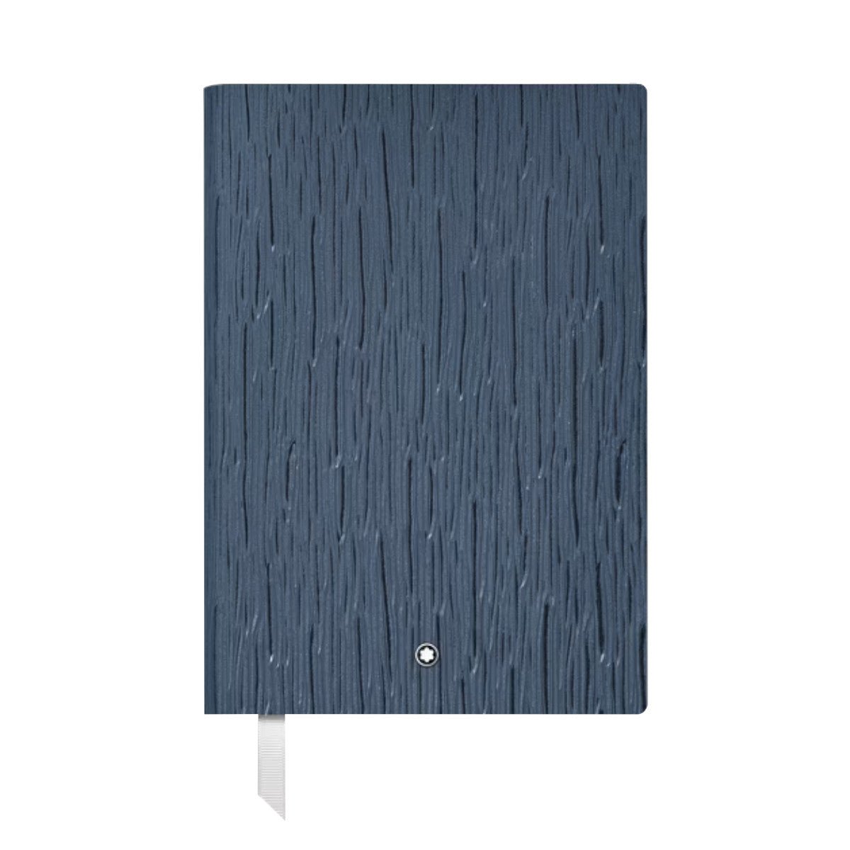 Medium Format Notebook in Blue Corteccia Leather, Ruled Pages