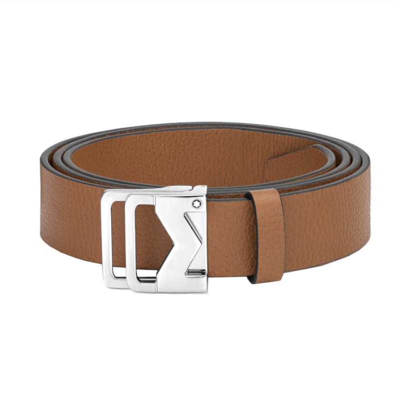 Ceinture hommeMontblancCeinture 35 mm en cuir grainé caramel
