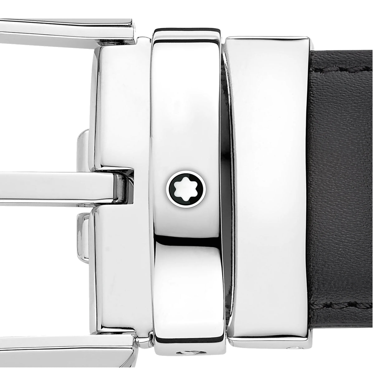 Ceinture hommeMontblancCeinture à boucle fer à cheval de 35 mm en cuir gris