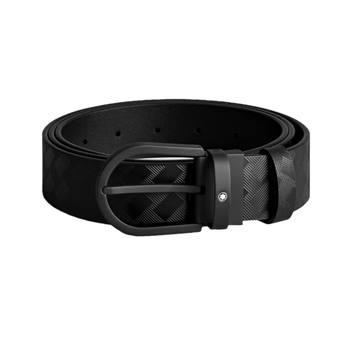 Ceinture hommeMontblancCeinture À Boucle Fer À Cheval De 35 Mm En Cuir Noir
