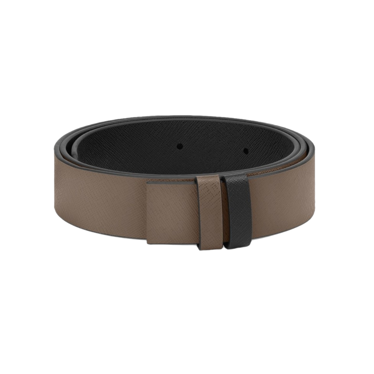 Ceinture hommeMontblancCeinture Réversible en Cuir Saffiano Imprimé Mastic/Noir