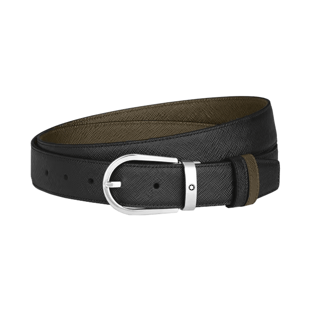 Ceinture hommeMontblancCeinture réversible motif fer à cheval 30 mm en cuir Montblanc Sartorial