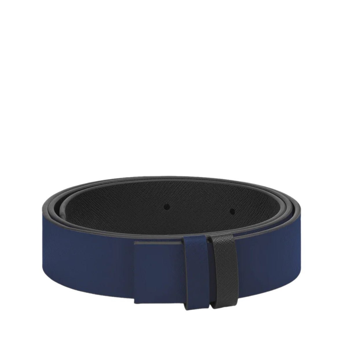 Ceinture hommeMontblancMontblanc Ceinture Réversible en Cuir Saffiano Imprimé Bleu/Noir