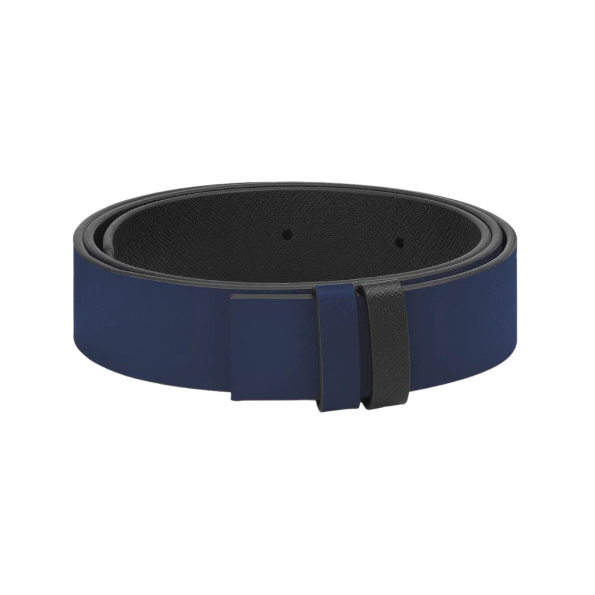 Ceinture hommeMontblancMontblanc Ceinture Réversible en Cuir Saffiano Imprimé Bleu/Noir