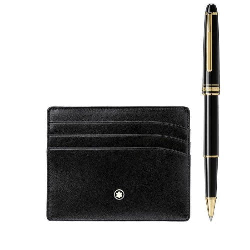 Coffret cadeauMontblancCoffret cadeau avec rollerball Montblanc Meisterstück Gold line Classique et porte - cartes 6cc