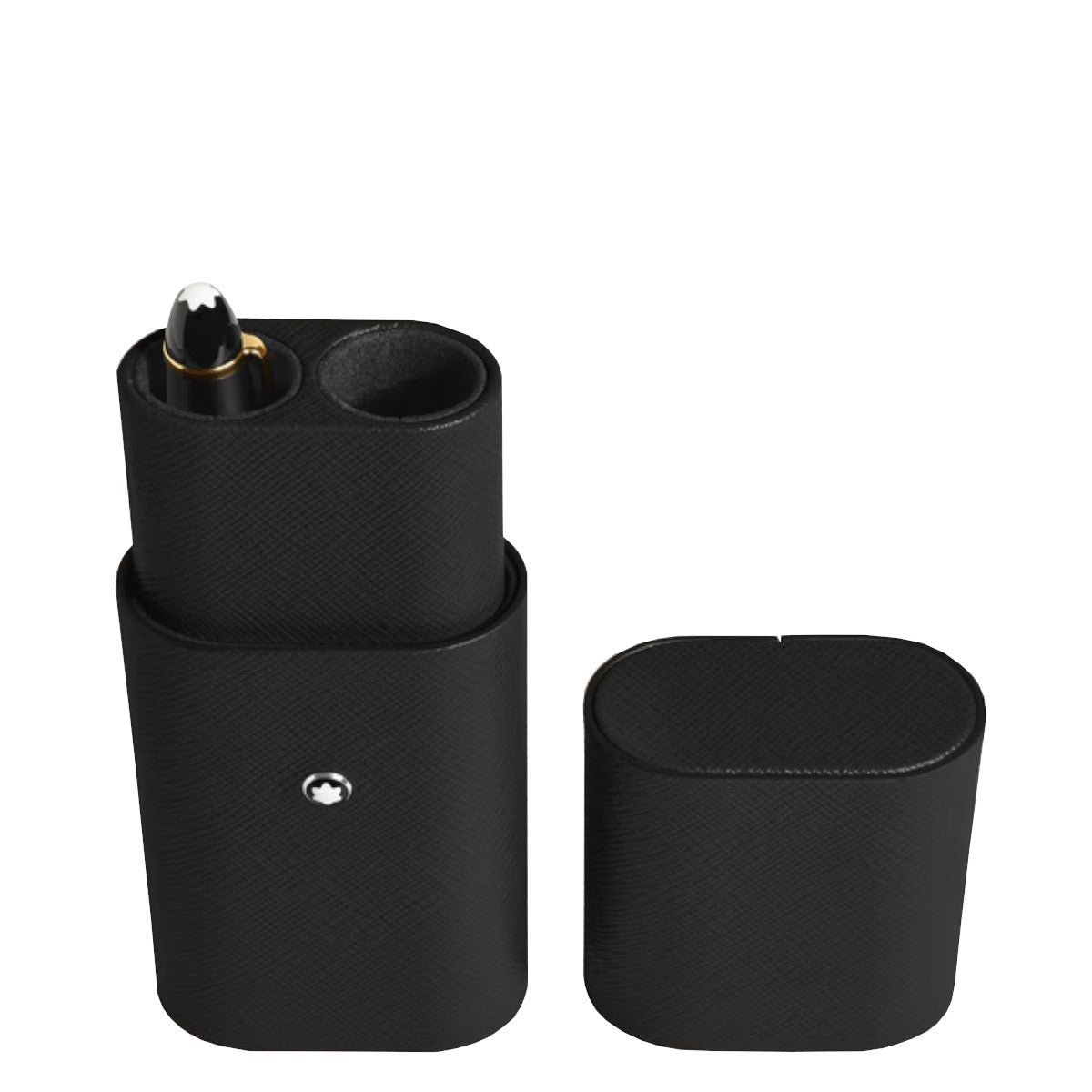 Case for 2 Montblanc Writing Instruments in Black Leather Sartorial 