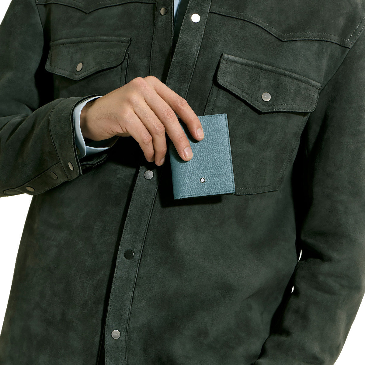 Montblanc 4cc Mini Wallet in Black Grained Leather 