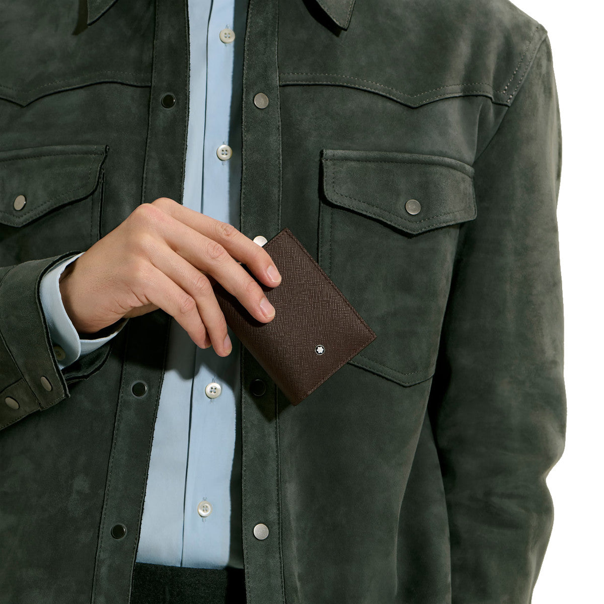 Portacarte Montblanc 4cc Sartorial kaki 