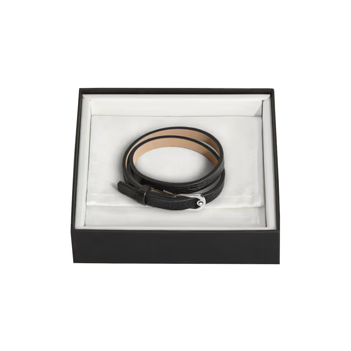 Bracciale regolabile Horseshoe in pelle martellata 