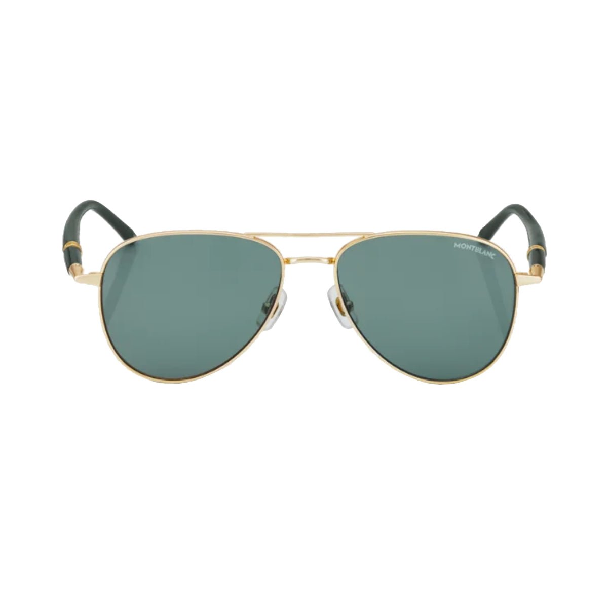 Lunettes de soleilMontblancLunettes de soleil à montre métallique Dorée