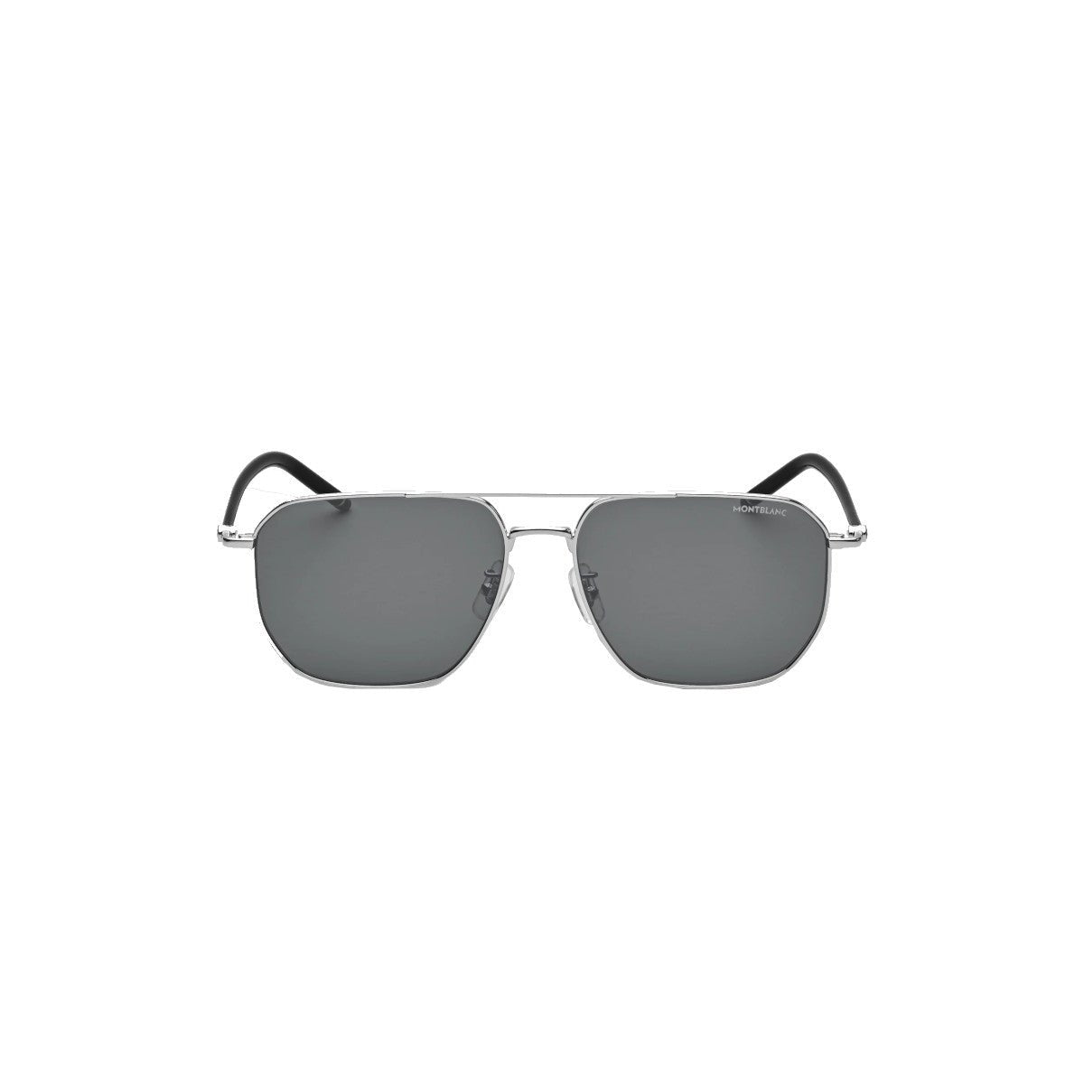 Lunettes de soleilMontblancLunettes de soleil carrées à monture métallique argentée