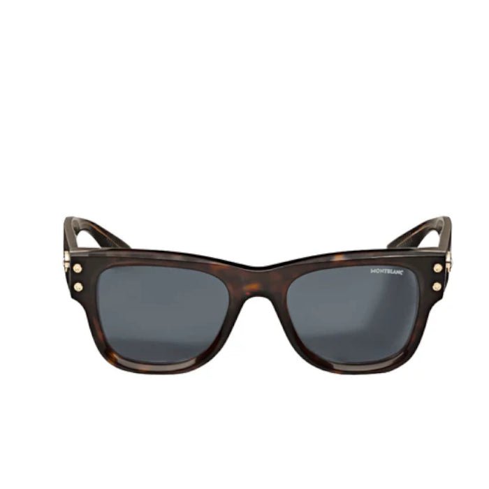 Lunettes de soleilMontblancLunettes de soleil Montblanc carrées à monture en acétate couleur havane