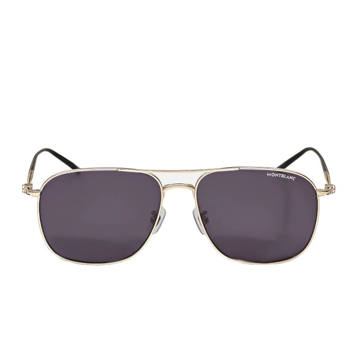 Lunettes de soleilMontblancLunettes de soleil Montblanc Monture carrée en titane couleur or