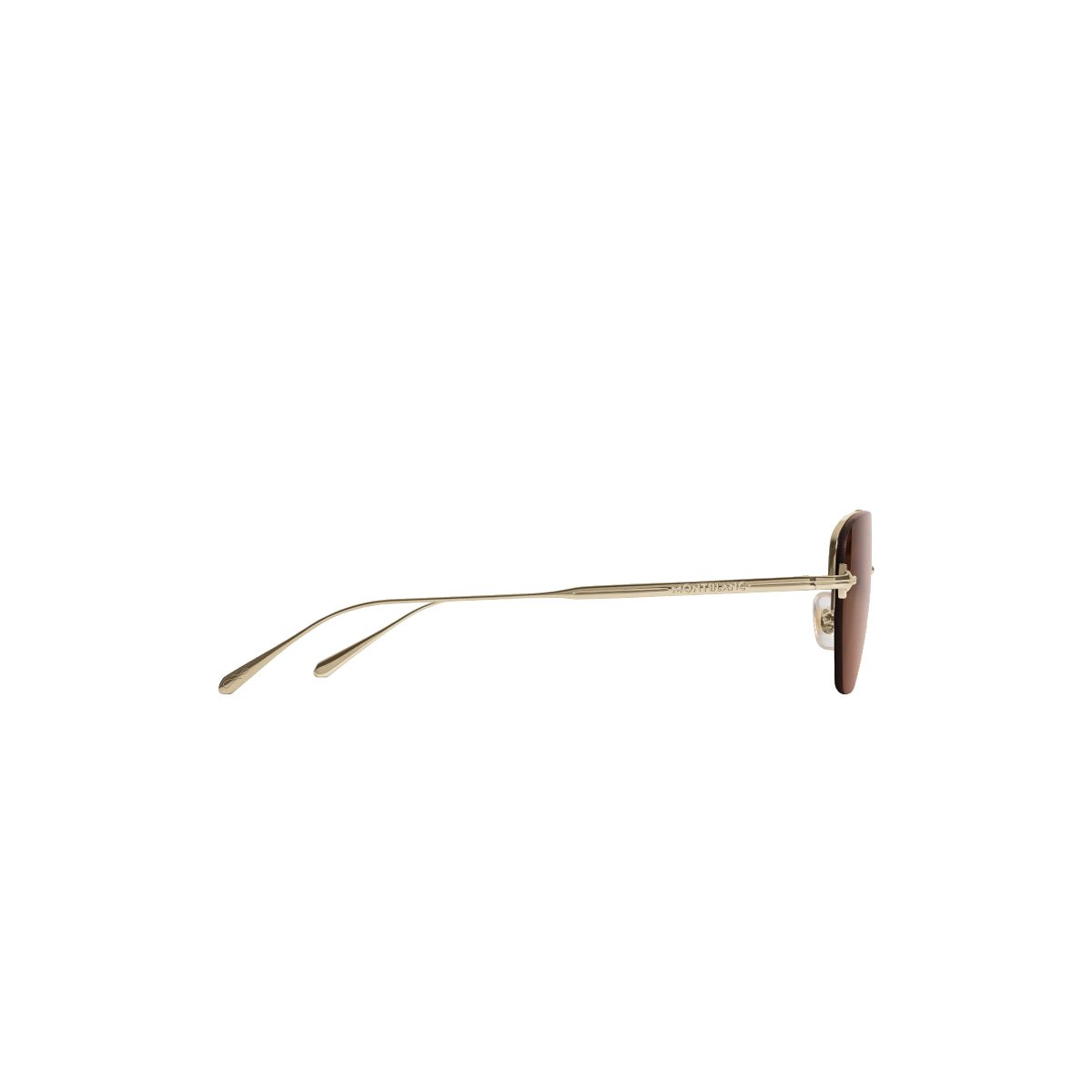Lunettes de soleilMontblancLunettes de soleil Montblanc ovales à monture métallique dorée