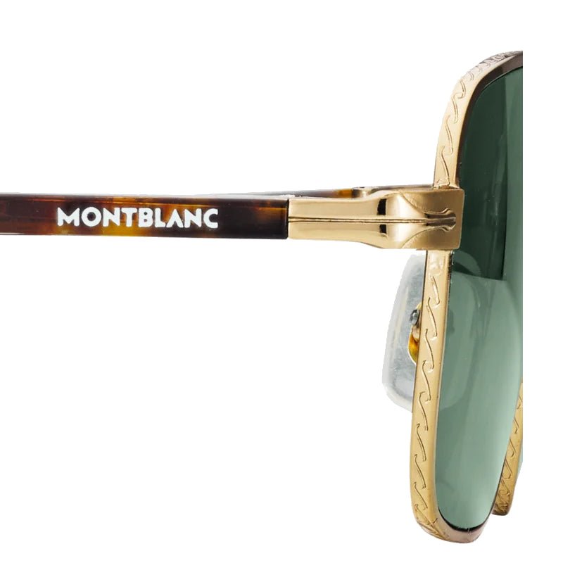 Lunettes de soleilMontblancLunettes de soleil Montblanc rectangulaires à monture métallique dorée