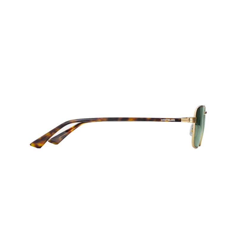 Lunettes de soleilMontblancLunettes de soleil Montblanc rectangulaires à monture métallique dorée