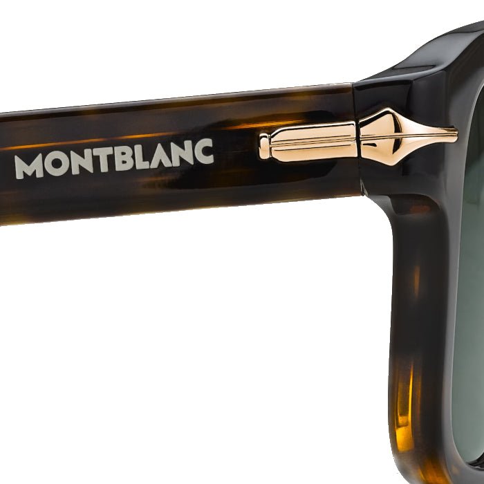 Lunettes de soleilMontblancLunettes de soleil Montblanc rectangulaires avec monture en acétate havane