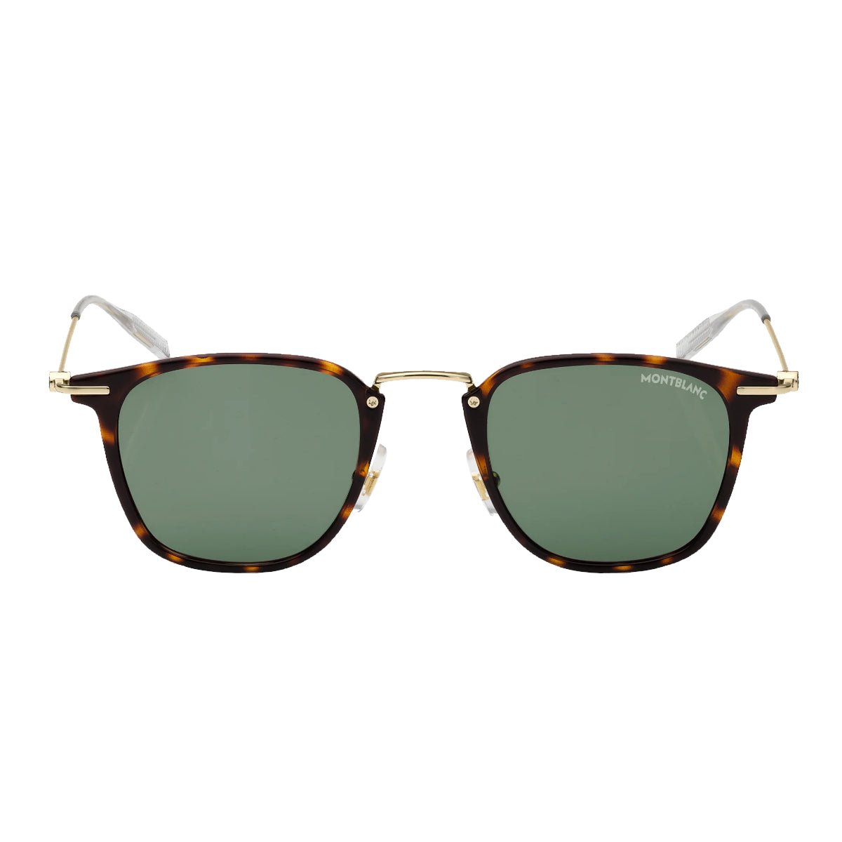 Lunettes de soleilMontblancLunettes de soleil Montblanc rondes avec monture injectée de couleur havane