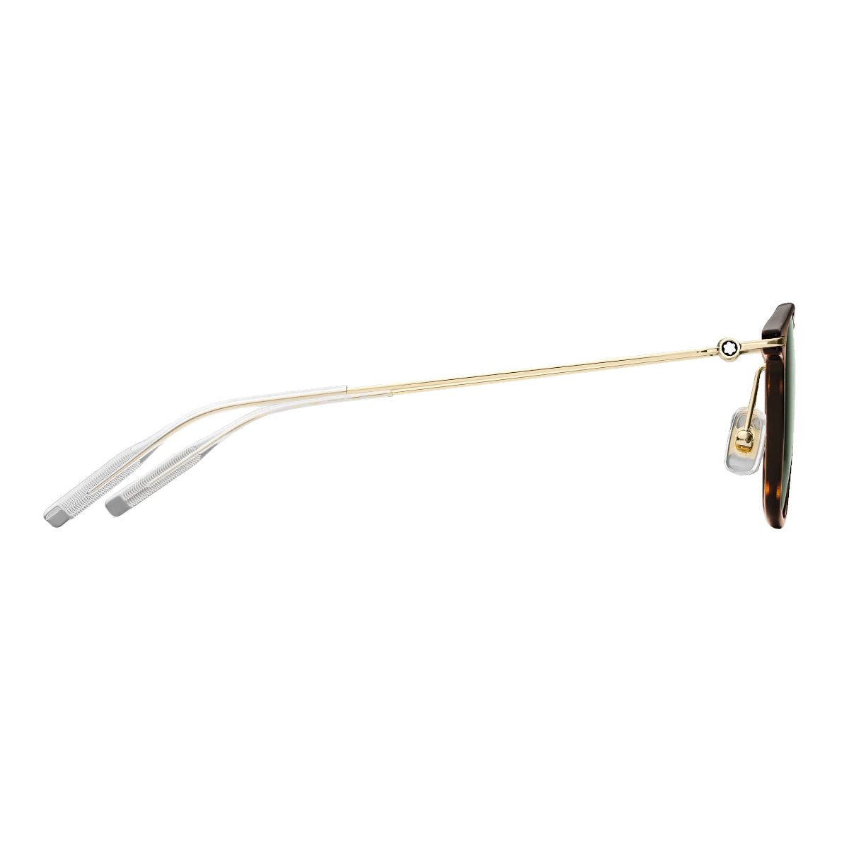 Lunettes de soleilMontblancLunettes de soleil Montblanc rondes avec monture injectée de couleur havane