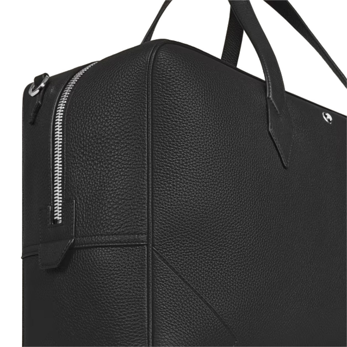 Montblanc Black Grained Leather Weekender 45 Bag
