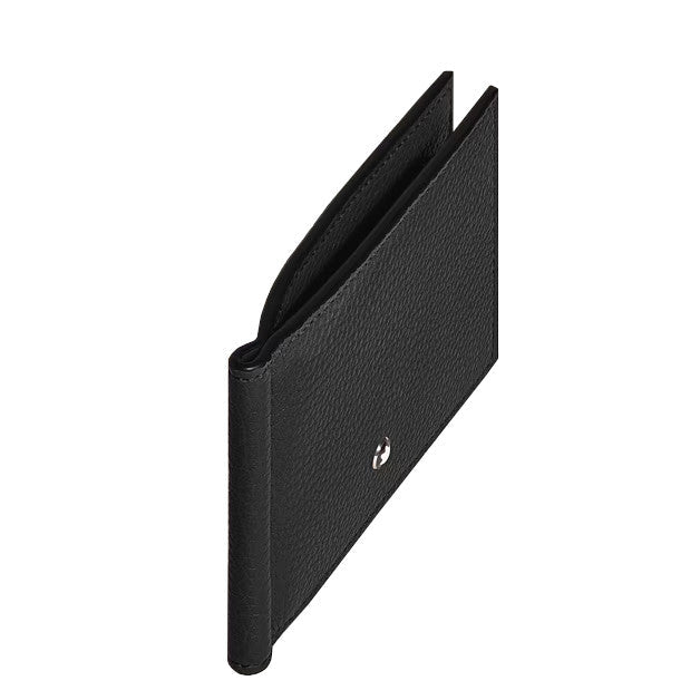 PortefeuilleMontblancPortefeuille Montblanc 6cc avec Pince à Billets en Cuir Grainé Noir