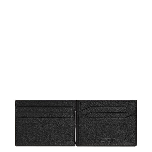 PortefeuilleMontblancPortefeuille Montblanc 6cc avec Pince à Billets en Cuir Grainé Noir