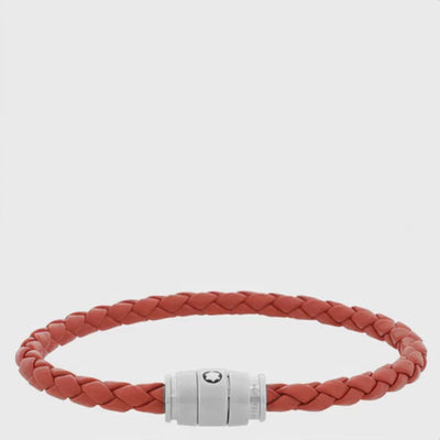 Montblanc bracelet Meisterstück in steel with 3 cayenne leather rings