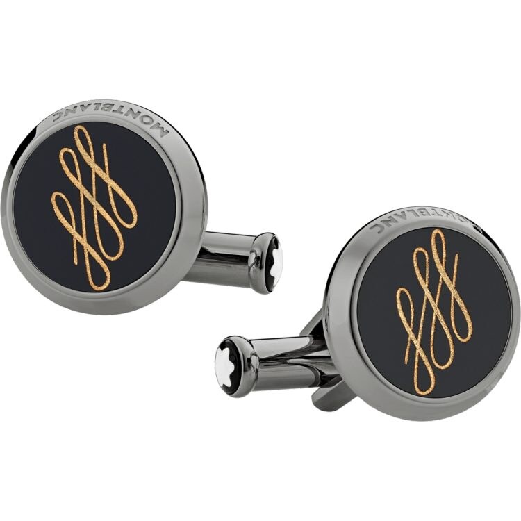 Boutons de manchette Montblanc à motif de calligraphie - Boutique-Officielle-Montblanc-Cannes