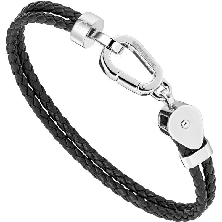 Bracelet double Wrap Me en cuir et acier