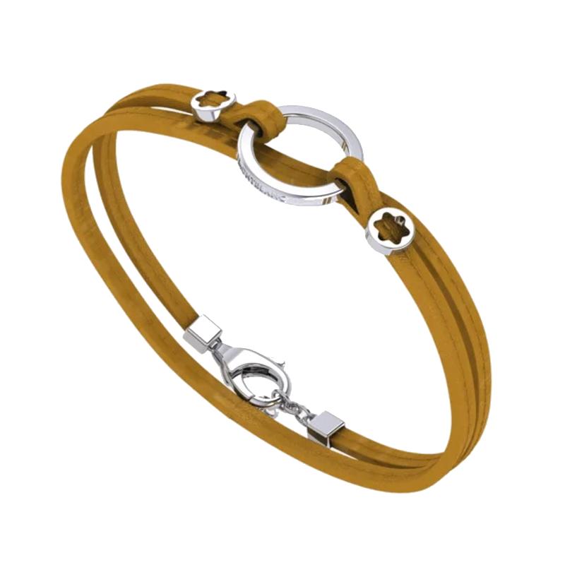 Bracelet en cuir jaune Wrap Me