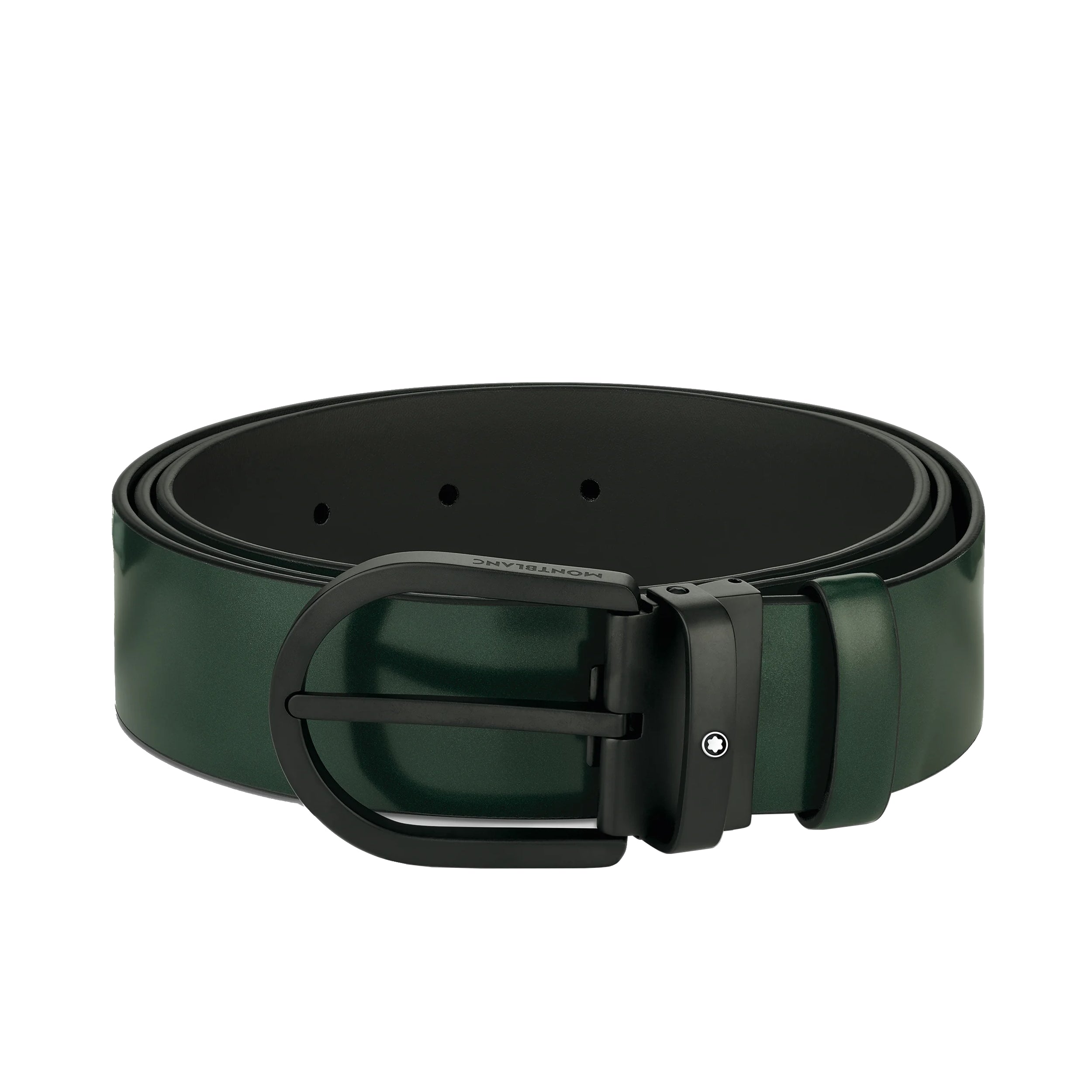 Ceinture à boucle fer à cheval de 35 mm en cuir vert