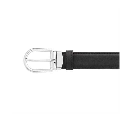 Ceinture réversible à boucle fer à cheval de 30 mm en cuir noir/bordeaux